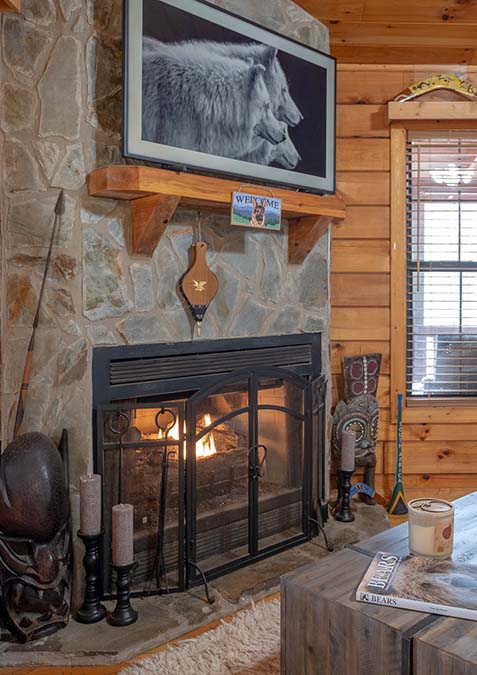 blue ridge cabin fireplace